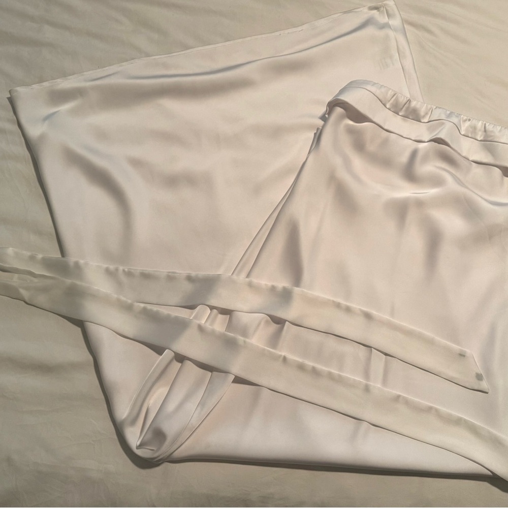 Elegant White Satin Dress